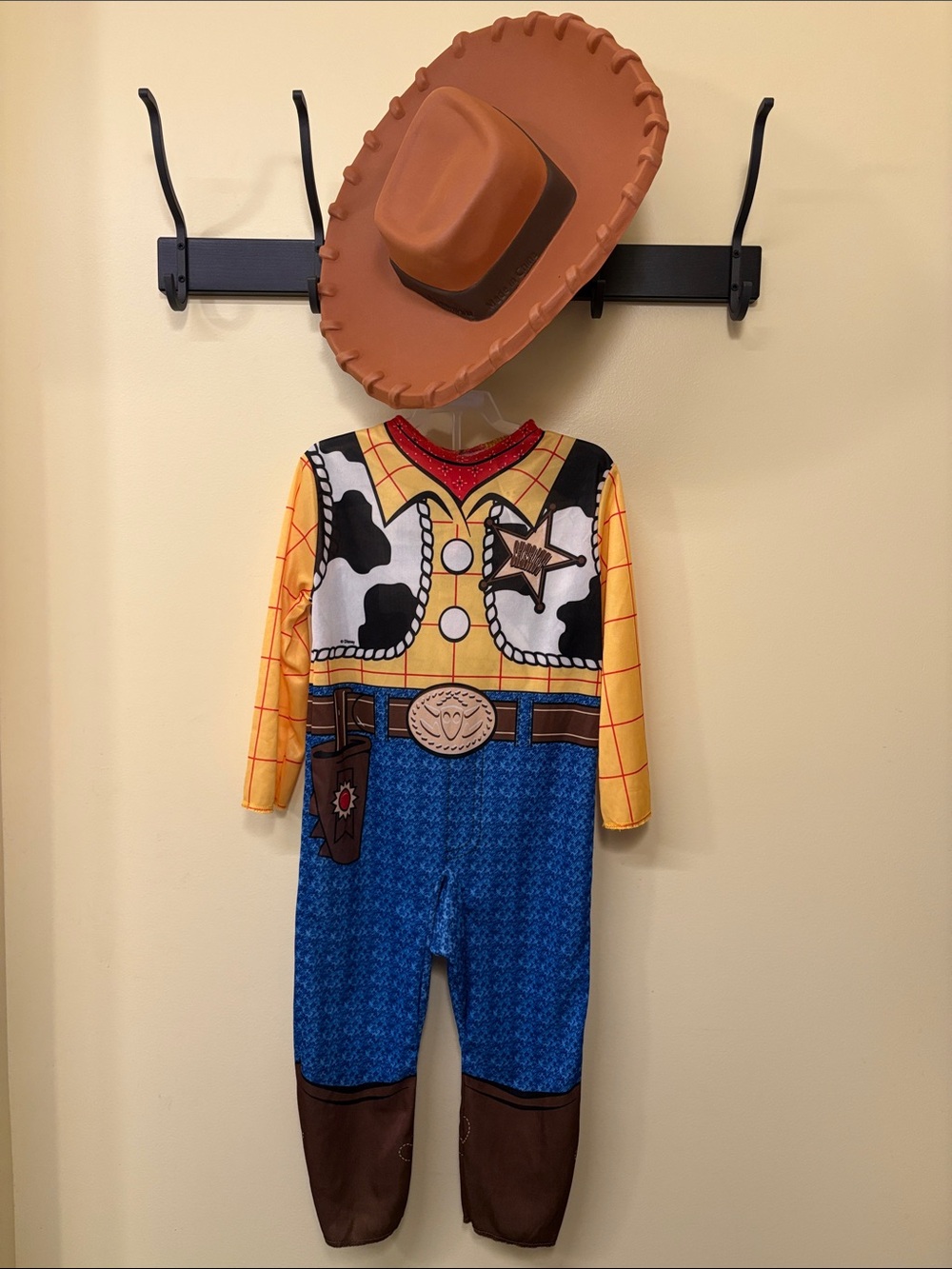 Disney Toy Story Woody Cowboy One-Piece Costume in Yellow, Blue, Brown